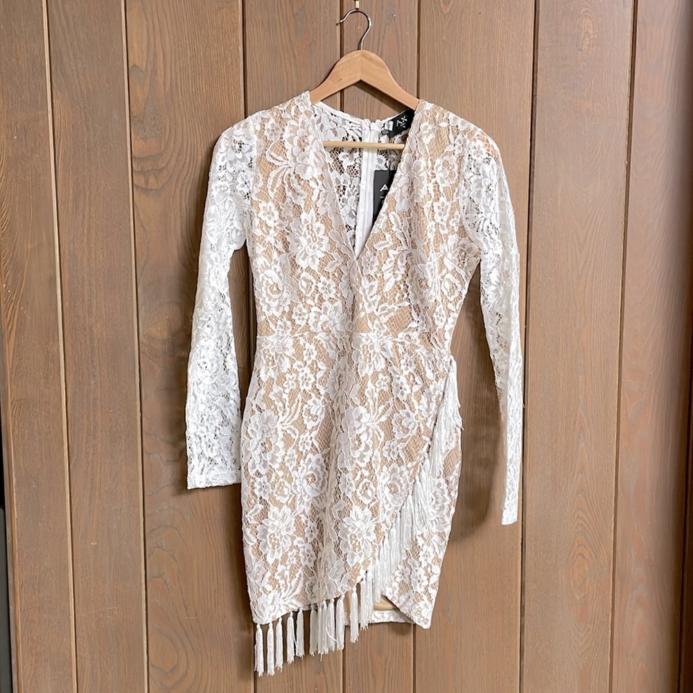 Lace Fringe Mini Dress
